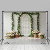 Aperturee - Aperturee Floral Boho Arched Elegant Door Wedding Backdrop